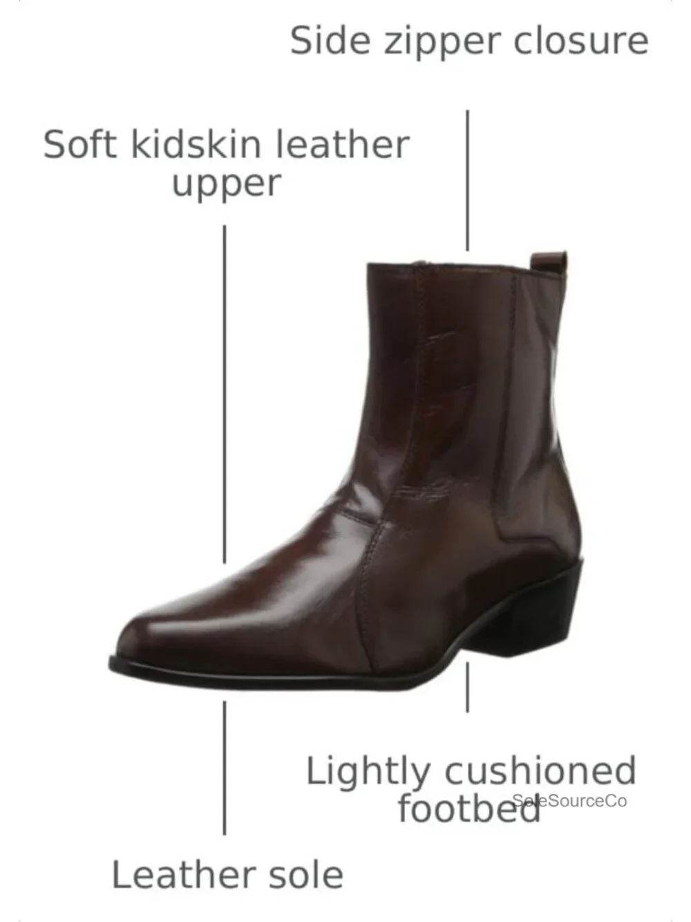 Stacy Adams Santos Kidskin Leather Side Zip Chelsea Boot Cuban Heel